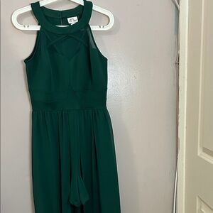 Sweet Storm Dark Emerald Halter Chiffon Junior Girls Formal Dress
